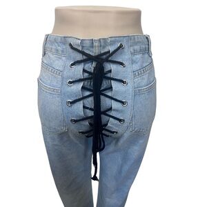 Women’s Lace-Up Back Jeans – Trendy & Fashion-Forward NWOT